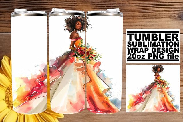 Lovely Watercolor Wedding Tumbler: Heartfelt 20oz Edition Sublimation afrosvg 