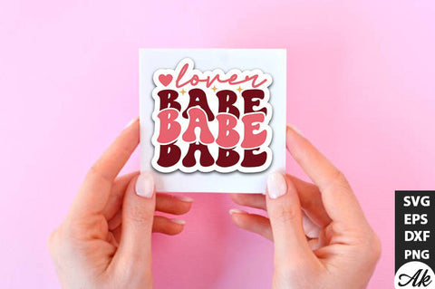 Lover babe Retro Stickers Design SVG akazaddesign 