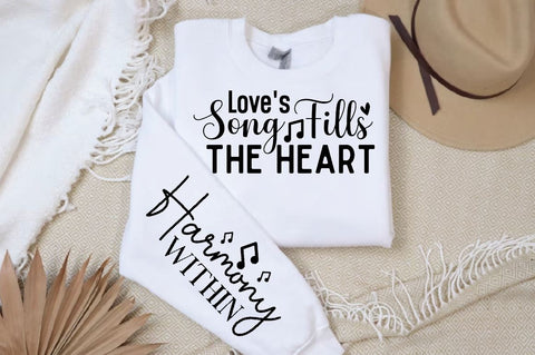 Loves Song Fills the Heart Sleeve SVG Design, Christian Sleeve SVG, Faith SVG Design, Jesus Sleeve SVG SVG Regulrcrative 