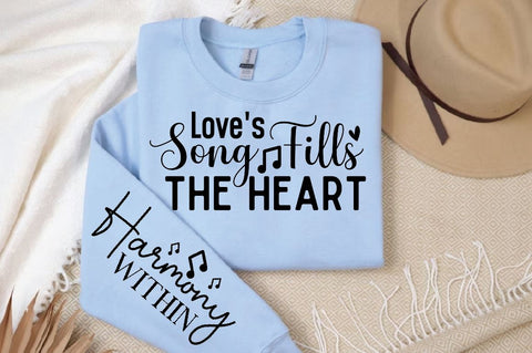 Loves Song Fills the Heart Sleeve SVG Design, Christian Sleeve SVG, Faith SVG Design, Jesus Sleeve SVG SVG Regulrcrative 