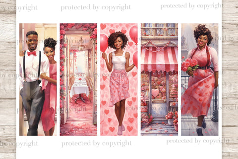 Loving Heart Bookmarks | Black Girl Bookmarks SVG GlamArtZhanna 