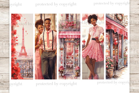 Loving Heart Bookmarks | Black Girl Bookmarks SVG GlamArtZhanna 