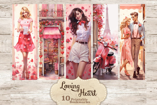 Loving Heart Bookmarks | Print And Cut Bookmark Set SVG GlamArtZhanna 