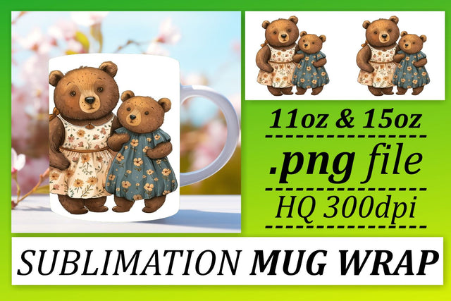 Loving Mama Bear Sublimated Mug Bliss Sublimation afrosvg 