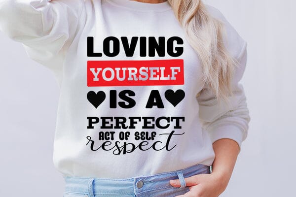 loving yourself is a perfect act of self respect SVG Angelina750 