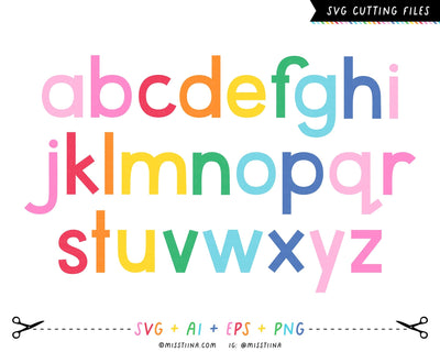 Lowercase Alphabet SVG SVG Miss Tiina 