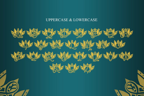 Loyal Lotus Mandala Monogram Font Dm Letter Studio 