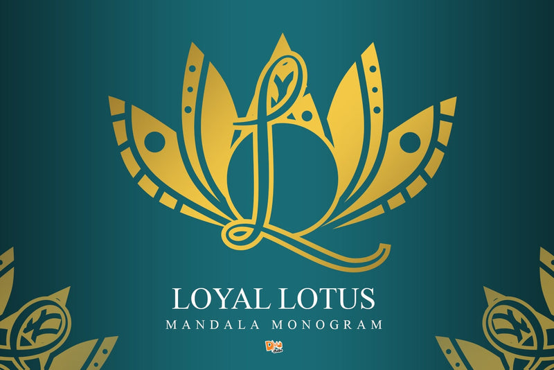 Loyal Lotus Mandala Monogram Font Dm Letter Studio 