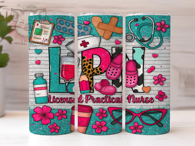 LPN Licensed Practical Nurse 20oz Tumbler Wrap, Licensed Practical Nurse Tumbler, 20oz Skinny Tumbler, Nursing Tumbler Design, Healthcare Worker Tumbler, Medical Professional Tumbler Sublimation Lara' s Designs 