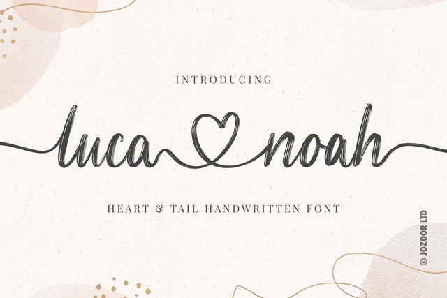 Luca Noah - Brush Heart Script Font Font Jozoor 