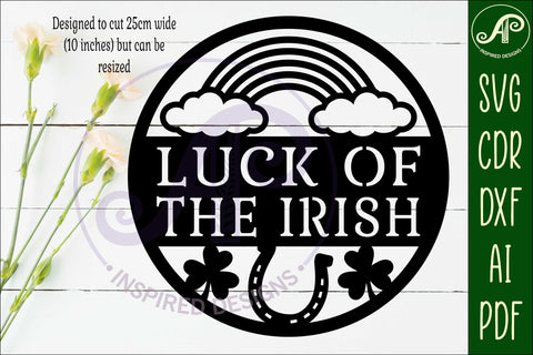 Luck of the Irish St. Patrick's Day wall sign SVG APInspireddesigns 