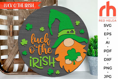 Luck O'The Irish SVG, Layered St. Patrick's Day Door Sign SVG RedHelgaArt 