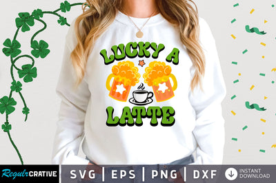 lucky a latte svg design SVG Regulrcrative 