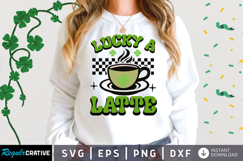 lucky a latte SVG design SVG Regulrcrative 