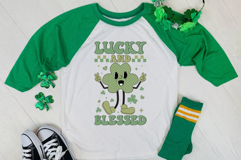 Lucky and Blessed PNG Retro Sublimation Sublimation CraftLabSVG 