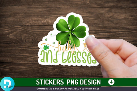 Lucky and blessed Sticker Design Sublimation Regulrcrative 