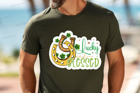 Lucky and blessed Sticker Design Sublimation Regulrcrative 