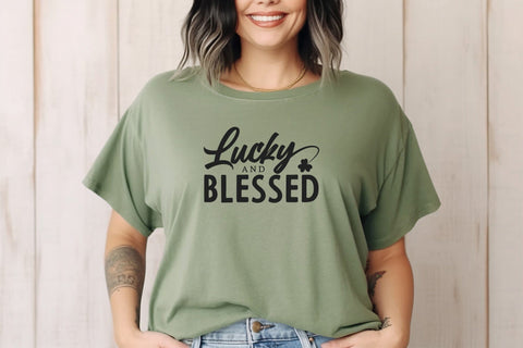 Lucky And Blessed Svg Png Files, Lucky Svg, St Patricks Day Svg, St Patricks Shirt, St Paddys Day Svg, Irish Svg, Funny St Patricks Day Svg SVG DesignDestine 