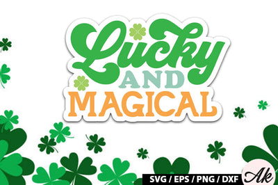 Lucky and magical Retro Stickers SVG akazaddesign 