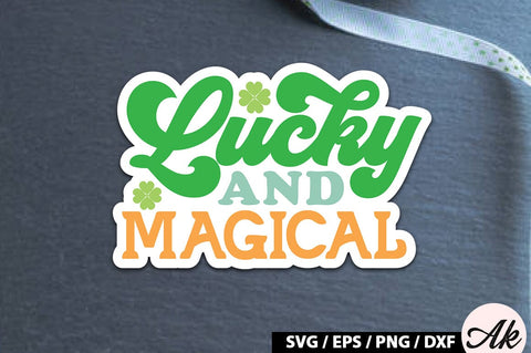 Lucky and magical Retro Stickers SVG akazaddesign 