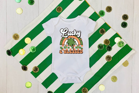Lucky & Blessed, Retro St. Patrick's Day Sublimation Sublimation CraftLabSVG 