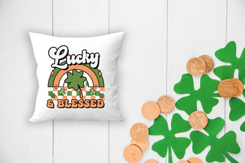 Lucky & Blessed, Retro St. Patrick's Day Sublimation Sublimation CraftLabSVG 