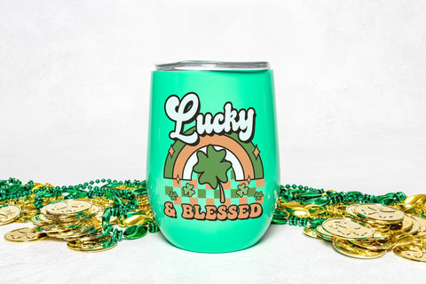 Lucky & Blessed, Retro St. Patrick's Day Sublimation Sublimation CraftLabSVG 