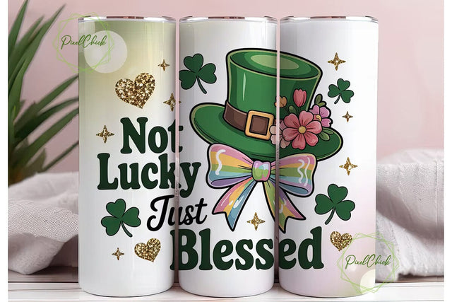 Lucky Blessed St. Patrick's Tumbler Wrap Sublimation PixelChick 