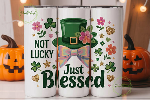 Lucky Blessed St. Patrick's Tumbler Wrap Sublimation PixelChick 