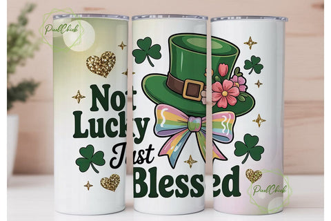 Lucky Blessed St. Patrick's Tumbler Wrap Sublimation PixelChick 