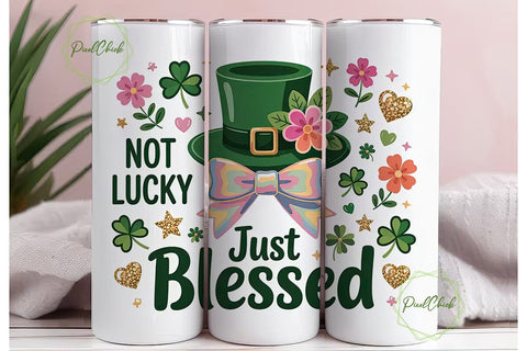 Lucky Blessed St. Patrick's Tumbler Wrap Sublimation PixelChick 