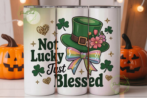 Lucky Blessed St. Patrick's Tumbler Wrap Sublimation PixelChick 
