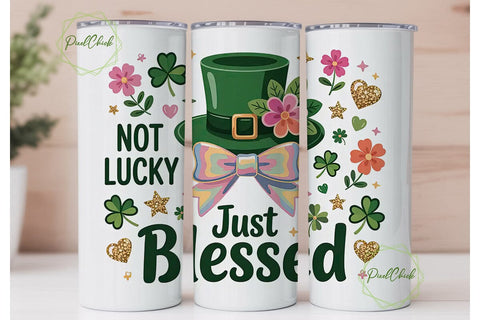 Lucky Blessed St. Patrick's Tumbler Wrap Sublimation PixelChick 