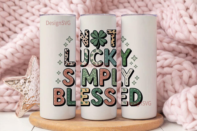Lucky Blessed Tumbler Wrap Sublimation DesignSVG 
