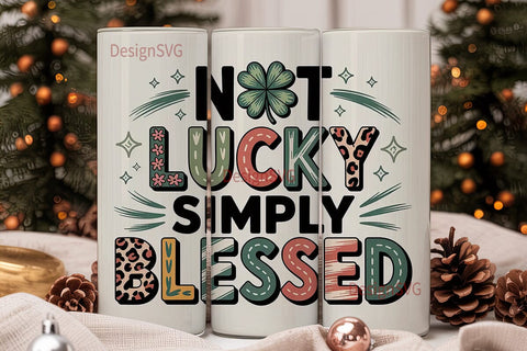 Lucky Blessed Tumbler Wrap Sublimation DesignSVG 