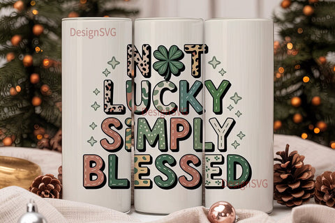Lucky Blessed Tumbler Wrap Sublimation DesignSVG 
