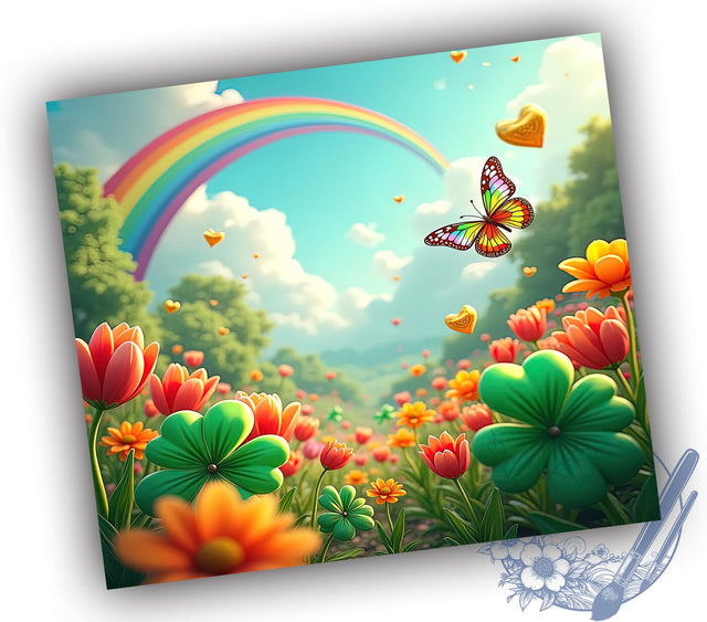 Lucky Charm Rainbow 20oz Tumbler, Lucky Charm Tumbler, Shamrock Rainbow, 20oz Sublimation, Irish Holiday Decor, Rainbow Tumbler, St. Paddy's Day Gift Sublimation ToriDesigns 