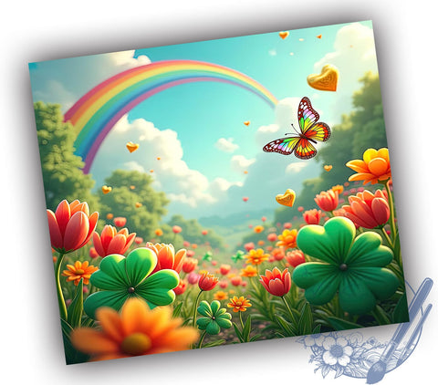 Lucky Charm Rainbow 20oz Tumbler, Lucky Charm Tumbler, Shamrock Rainbow, 20oz Sublimation, Irish Holiday Decor, Rainbow Tumbler, St. Paddy's Day Gift Sublimation ToriDesigns 