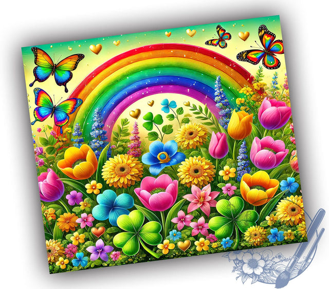 Lucky Charm Rainbow 20oz Tumbler, Lucky Charm Tumbler, Shamrock Rainbow, 20oz Sublimation, Irish Holiday Decor, Rainbow Tumbler, St. Paddy's Day Gift Sublimation ToriDesigns 