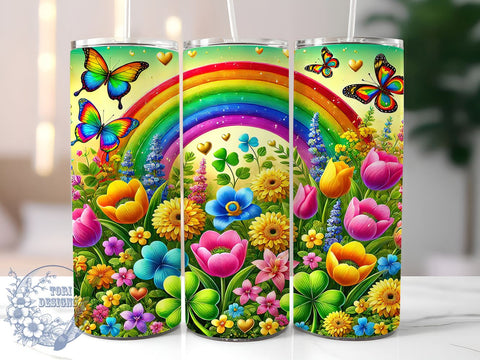 Lucky Charm Rainbow 20oz Tumbler, Lucky Charm Tumbler, Shamrock Rainbow, 20oz Sublimation, Irish Holiday Decor, Rainbow Tumbler, St. Paddy's Day Gift Sublimation ToriDesigns 