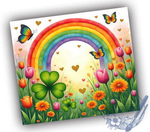 Lucky Charm Rainbow 20oz Tumbler, Lucky Charm Tumbler, Shamrock Rainbow, 20oz Sublimation, Irish Holiday Decor, Rainbow Tumbler, St. Paddy's Day Gift Sublimation ToriDesigns 