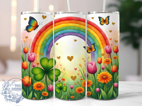 Lucky Charm Rainbow 20oz Tumbler, Lucky Charm Tumbler, Shamrock Rainbow, 20oz Sublimation, Irish Holiday Decor, Rainbow Tumbler, St. Paddy's Day Gift Sublimation ToriDesigns 