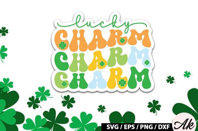 Lucky charm Retro Stickers SVG akazaddesign 