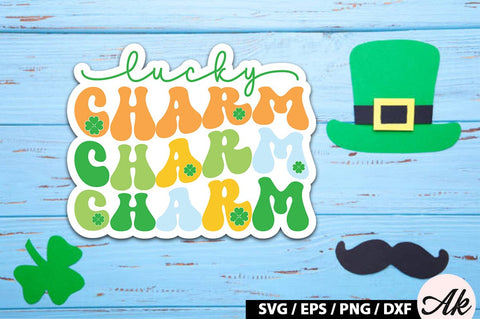 Lucky charm Retro Stickers SVG akazaddesign 
