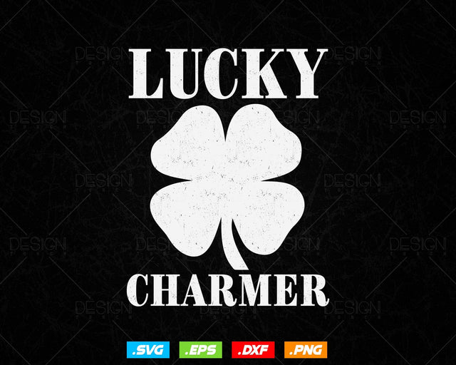 Lucky Charmer Funny St Patricks Day Svg Png Files, Funny Shamrock Clover Cool Green Irish Leaf Saint Patricks Day T shirts, Instant Download SVG DesignDestine 