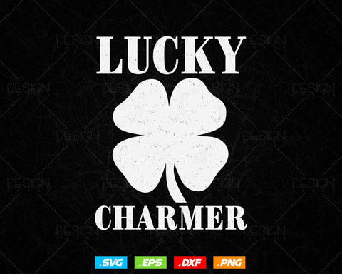 Lucky Charmer Funny St Patricks Day Svg Png Files, Funny Shamrock Clover Cool Green Irish Leaf Saint Patricks Day T shirts, Instant Download SVG DesignDestine 