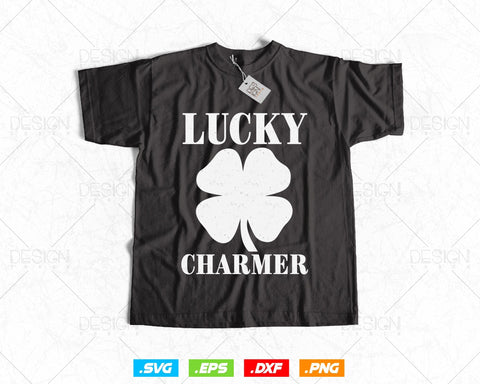 Lucky Charmer Funny St Patricks Day Svg Png Files, Funny Shamrock Clover Cool Green Irish Leaf Saint Patricks Day T shirts, Instant Download SVG DesignDestine 