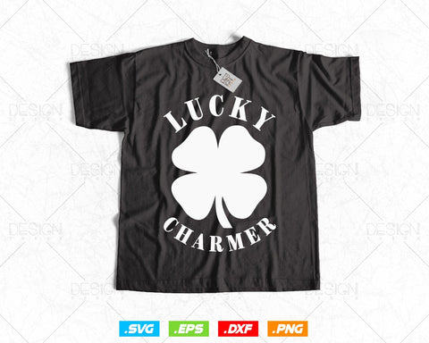 Lucky Charmer Funny St Patricks Day Svg Png Files, Funny Shamrock Clover Cool Green Irish Leaf Saint Patricks Day T shirts, Instant Download SVG DesignDestine 