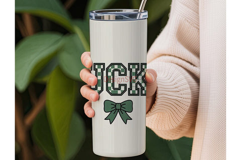 Lucky Checkered Bow 20oz Tumbler Sublimation DesignSVG 