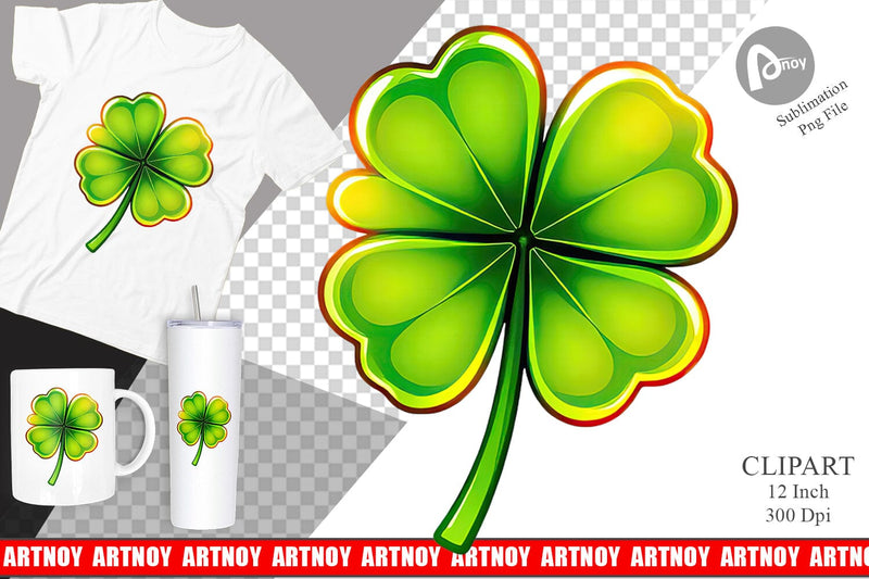 Lucky Clover Clipart Sublimation artnoy 